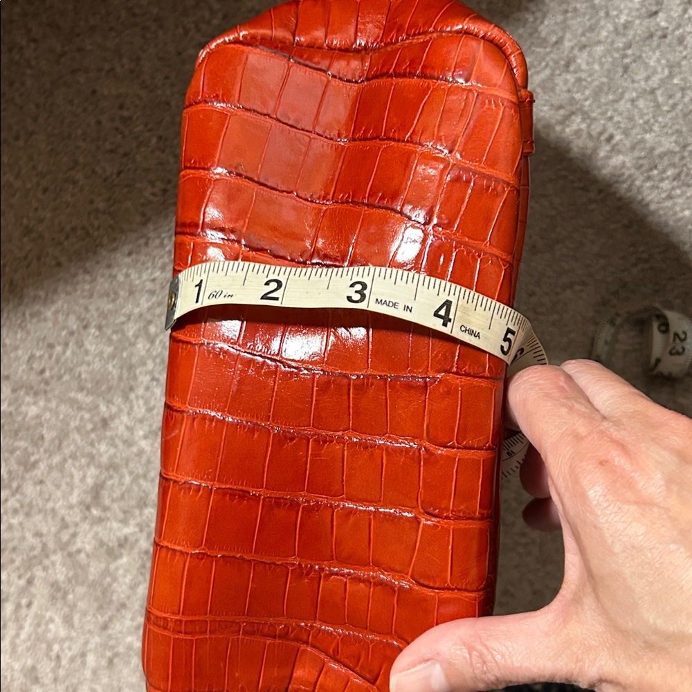 FAUX Croc-Embossed Leather Tote Bag - Red - Picture 13 of 16